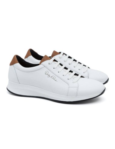 light brown leather sport shoes @LORTIZ-BLANCO-CUERO