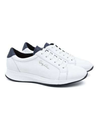 Des sports en cuir blanc @LORTIZ-BLANCO-MARINO