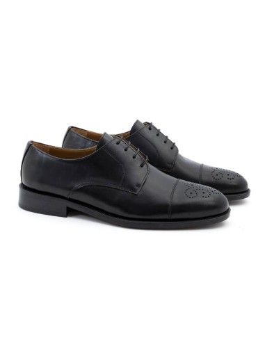 Derby de piel acabado a mano color negro CR-23016-NEGRO