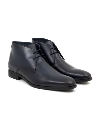 Bottine en cuir bleu CRUMENS-NAVY