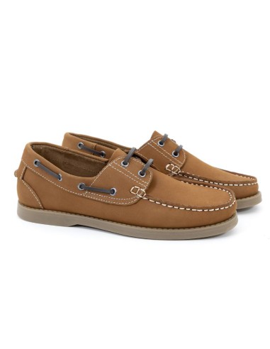 brown nubuck boat shoes CR-23055-TERRA