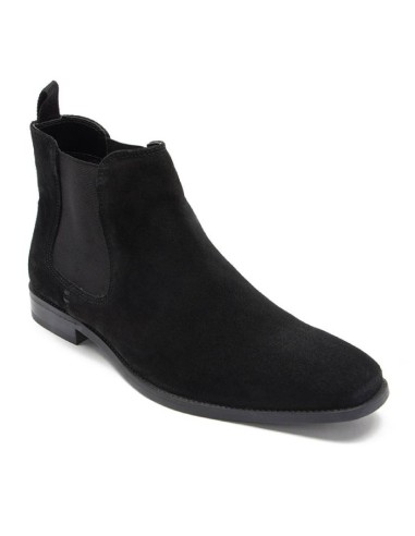 black leather chelsea boots TASOR-BLACK