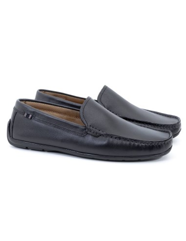 Mocasín de piel de piso antideslizante color negro CR-23065-BLACK