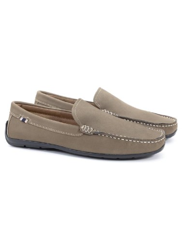 brown leather moccasin CR-23065-OLIVE