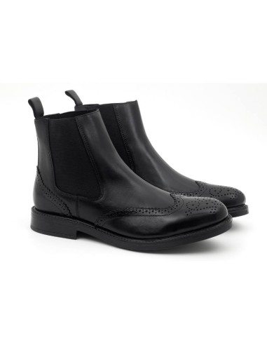 black leather chelsea boots CR-23099-BLACK