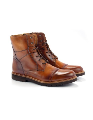 light brown leather boots PAMALEN-CUERO