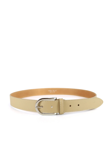 beige leather women's belt WB-ITARA-BEIGE