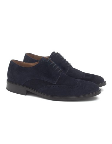 blue suede derby shoes CR-23147-MARINO