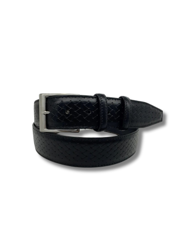 black leather belt B-ITACRO-BLACK