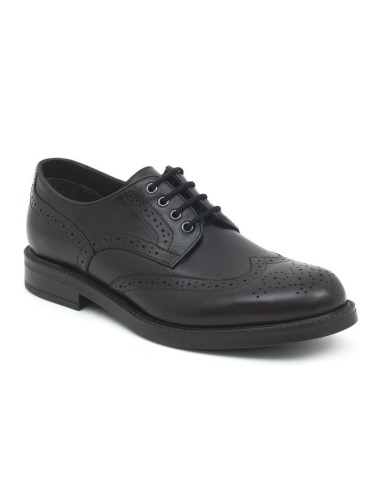 Derby de piel brogado color negro