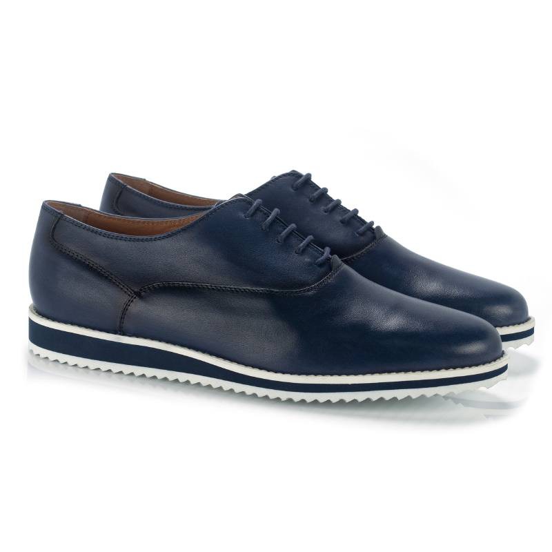 Des sports en cuir bleu CR-23193-MARINO