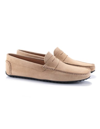 Mocasín de ante con antifaz color beige