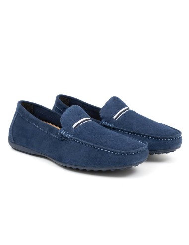 Mocassin suède bleu SOCAMOR-JEANS