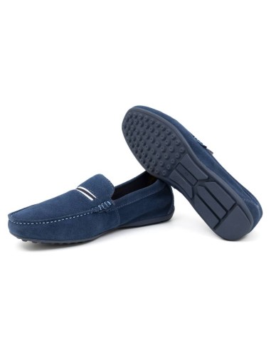 Mocassin suède bleu SOCAMOR-JEANS