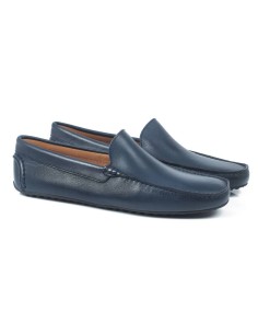 Blue leather moccasin