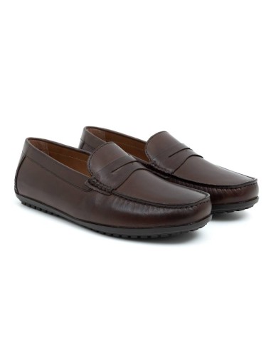 brown leather moccasin CR-24328-BROWN