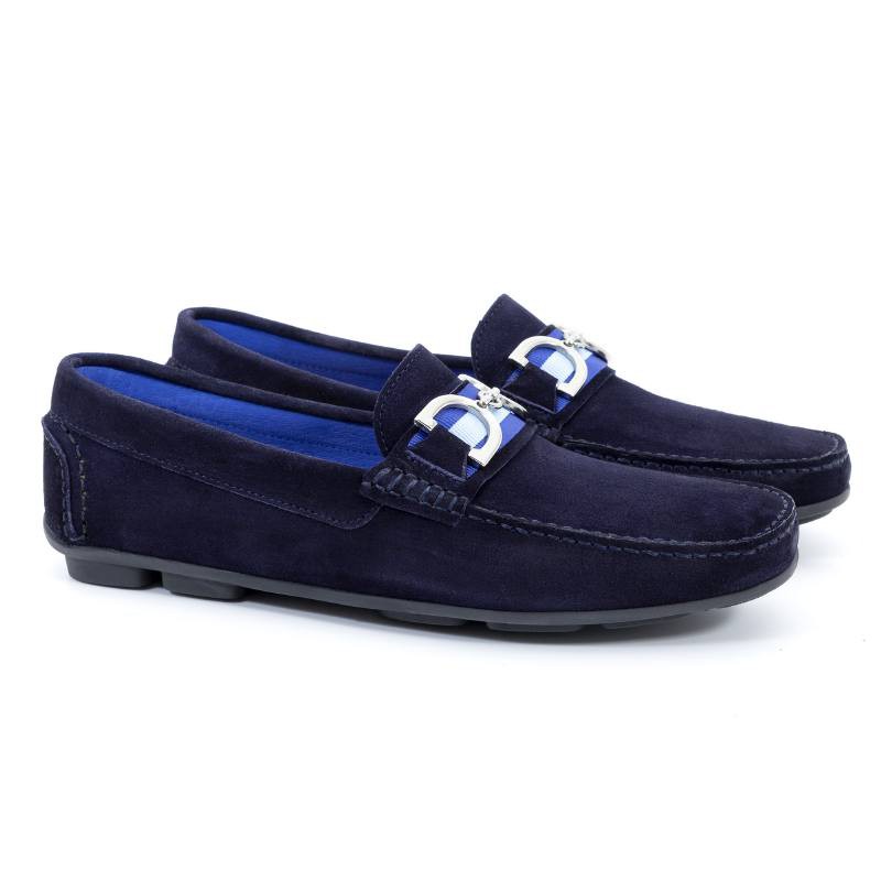 Mocasín de ante afelpado color azul CR-24001-AZUL