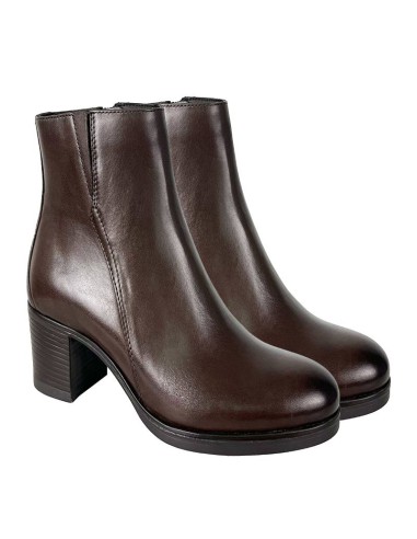 bottines pour femmes en cuir marron W-NAMEL-BROWN