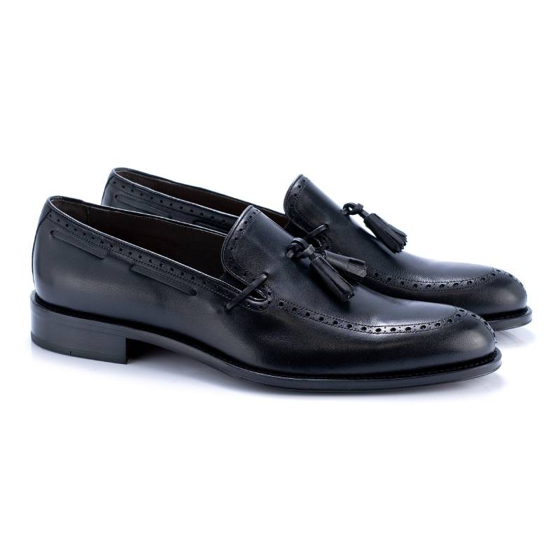 Mocassin en cuir noir CR-24010-NEGRO