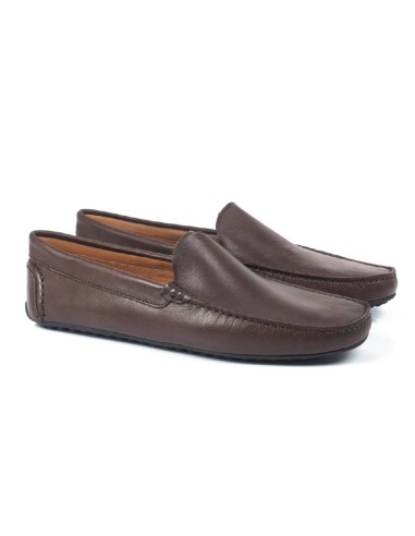 brown leather moccasin NARMAN-MARRON