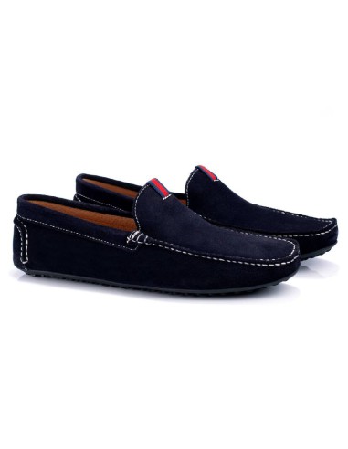 blue suede moccasin SORAMAN-MARINO