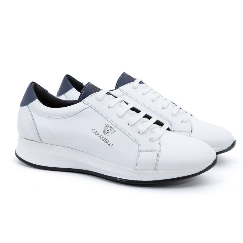 Deportivo de piel liso color blanco CR-24012-BLANCO-MARINO