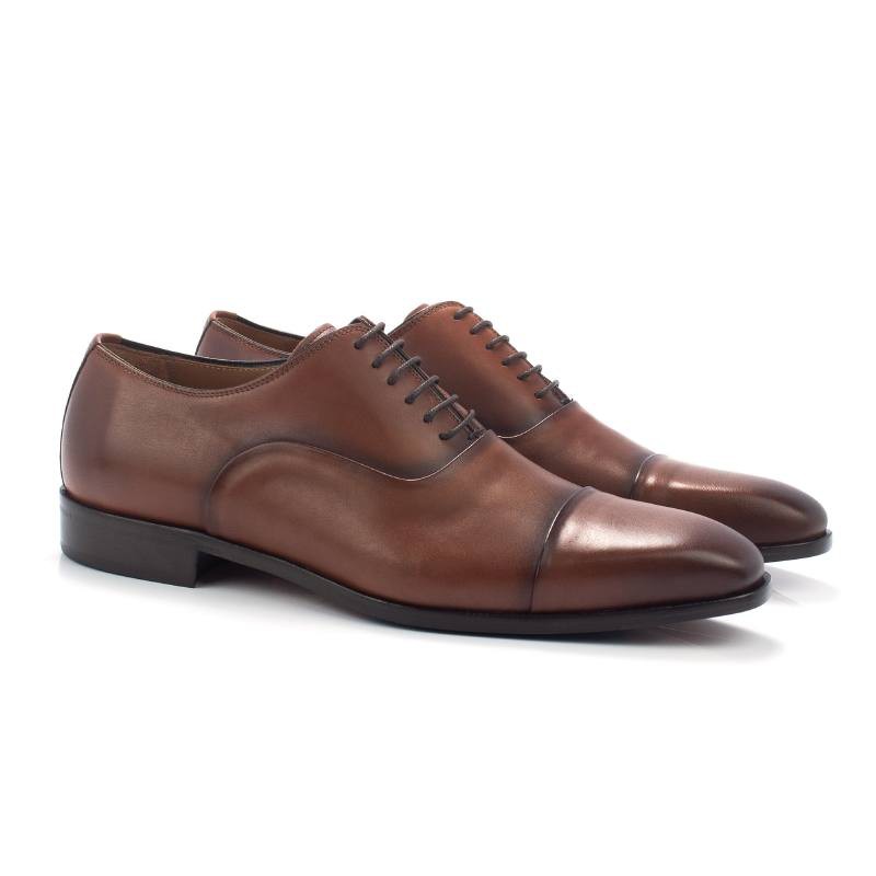 Oxford en cuir marron CR-24014-CASTAGNA