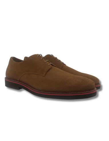 camel suede derby shoes SANTONI-CAMEL