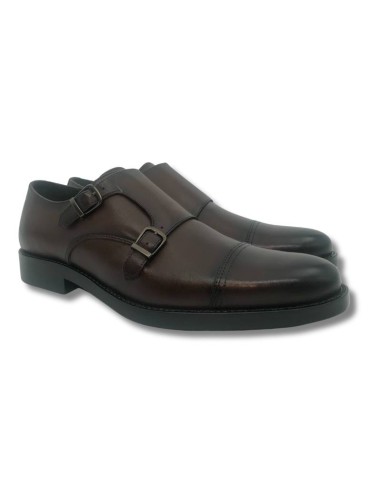 light brown leather monkstrap VISAMEN-CUERO