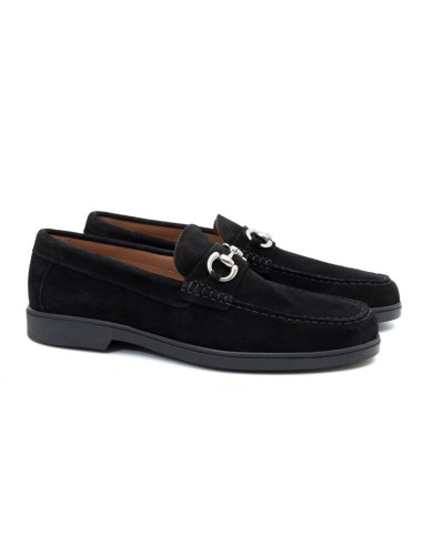 black suede moccasin SUFAGE-NEGRO