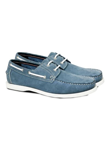 blue suede moccasin SAUTEN-SKY