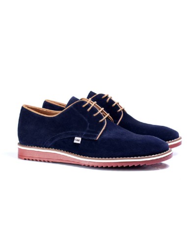 Derby suède bleu SANTONI-NAVY