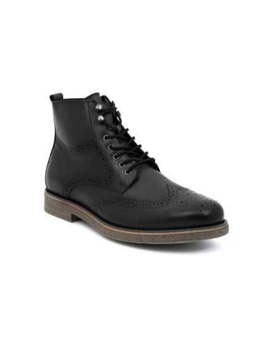 black leather boots CR-24028-BLACK