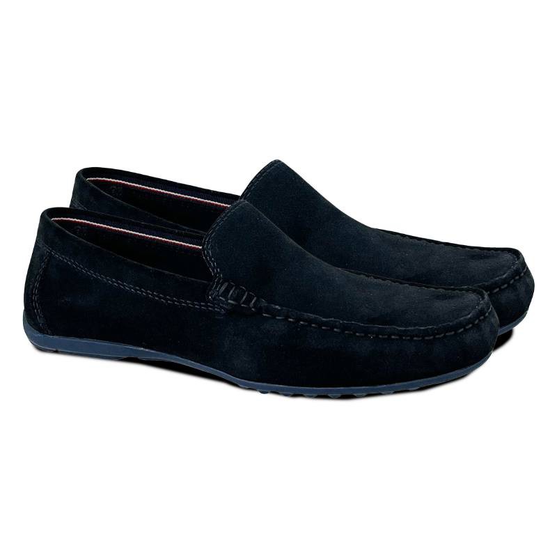 blue suede moccasin CR-24039-BLUE