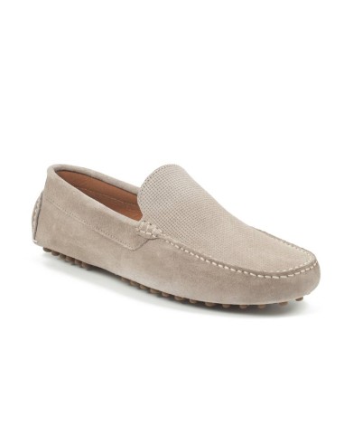 Grey suede moccasin