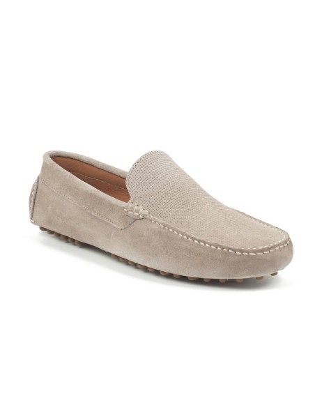 Grey suede moccasin