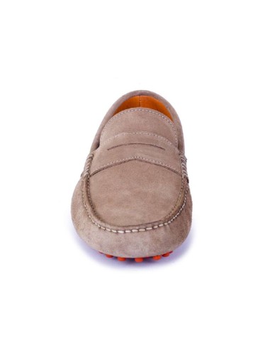 Mocasín de ante con antifaz color beige