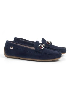 Blue suede women's moccasins 2