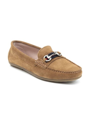 Light Brown suede women's moccasins