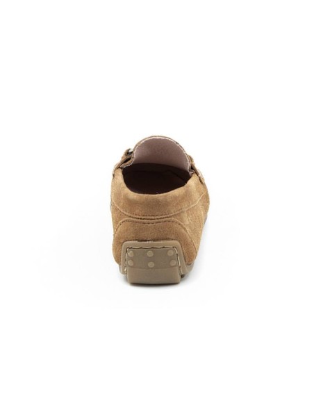 Light Brown suede women's moccasins