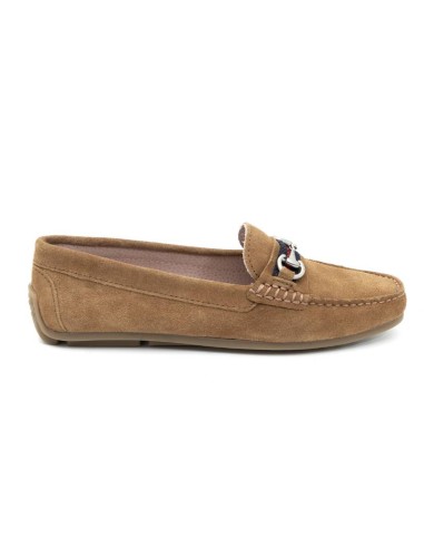 Light Brown suede women's moccasins