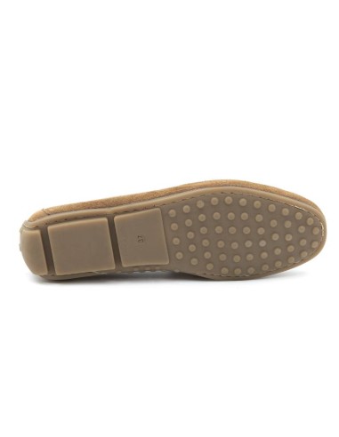 Light Brown suede women's moccasins