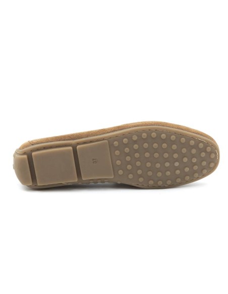 Light Brown suede women's moccasins
