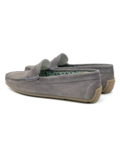 Grey suede women's mocassins 2