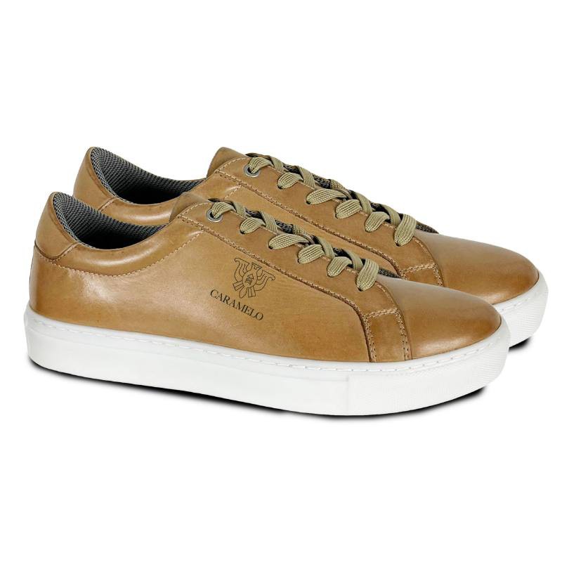 Sneakers de piel deslavado color cuero CR-24042-CUERO