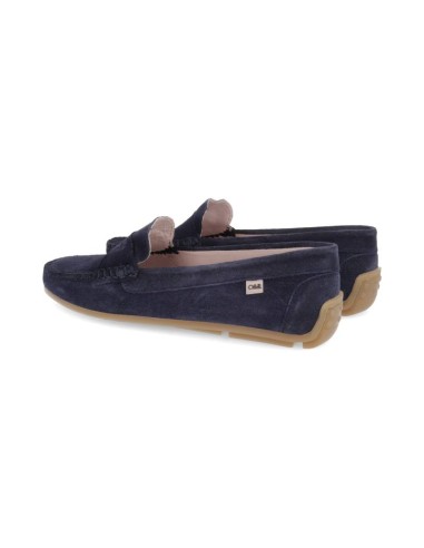 Blue suede women's moccasins
