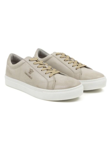 Sneakers de piel deslavado color gris