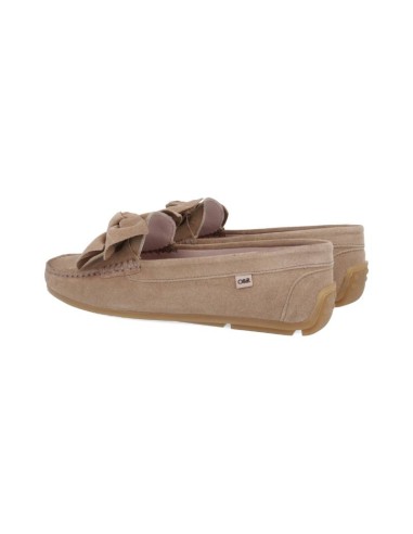 Beige suede women's moccasins