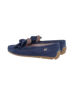 Blue suede women's moccasins 2