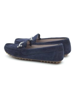 Blue suede women's moccasins 2